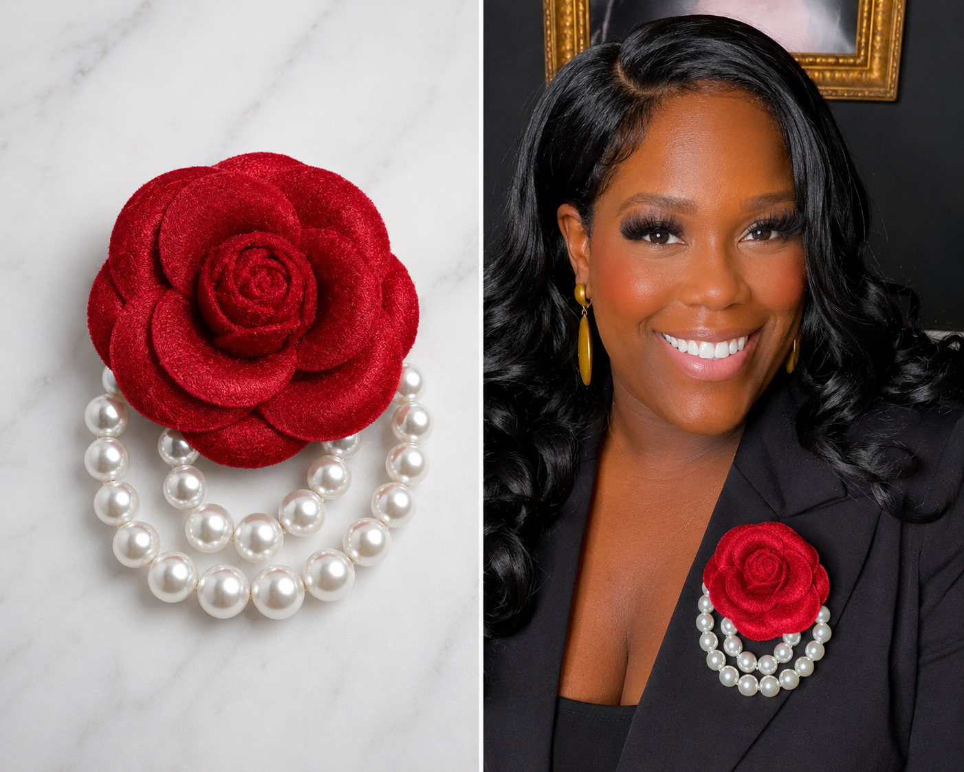๐น The Lady Rose Pearl Brooch