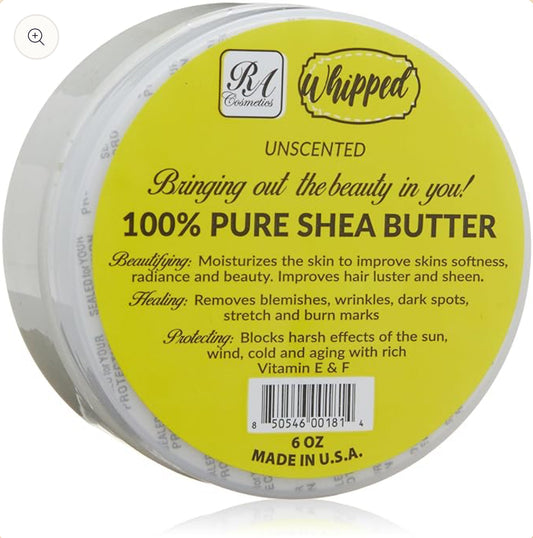 Unscented Whipped Shea Butter  - 6oz | 100% Pure and Natural African Shea Butter*