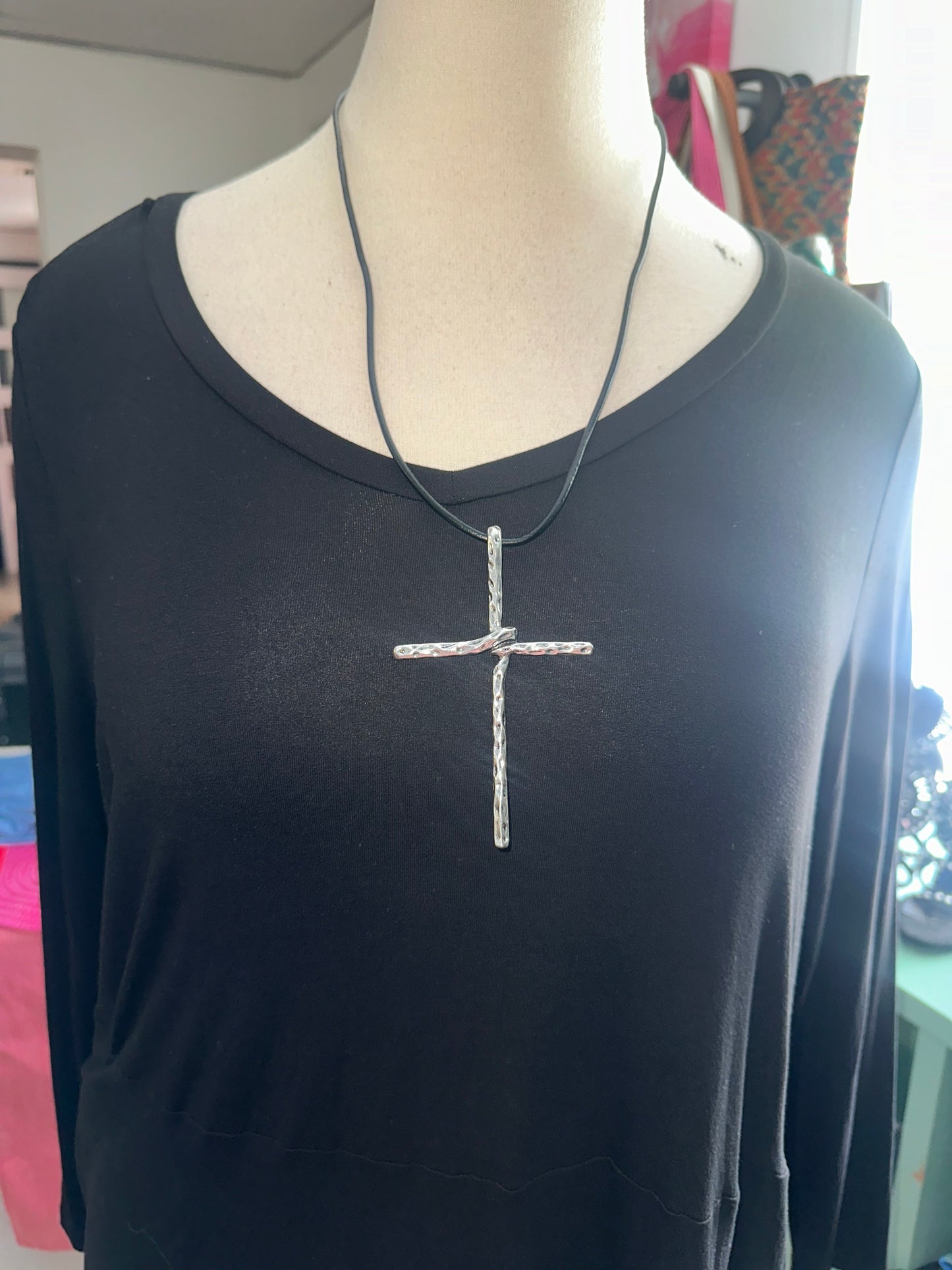 Silver Cross "Beloved" Necklace