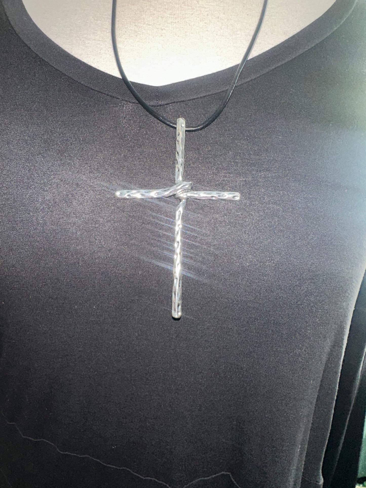 Silver Cross "Beloved" Necklace