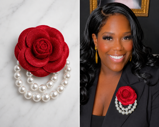 🌹 The Lady Rose Pearl Brooch