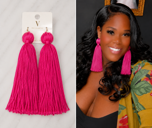 Pretty In Pink Tassel Earrings 💕✨